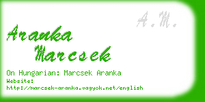 aranka marcsek business card